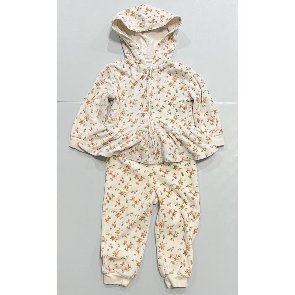 Ralph Lauren Girls 18M Floral Velour Jogger Set Coquette Cottagecore Lounge